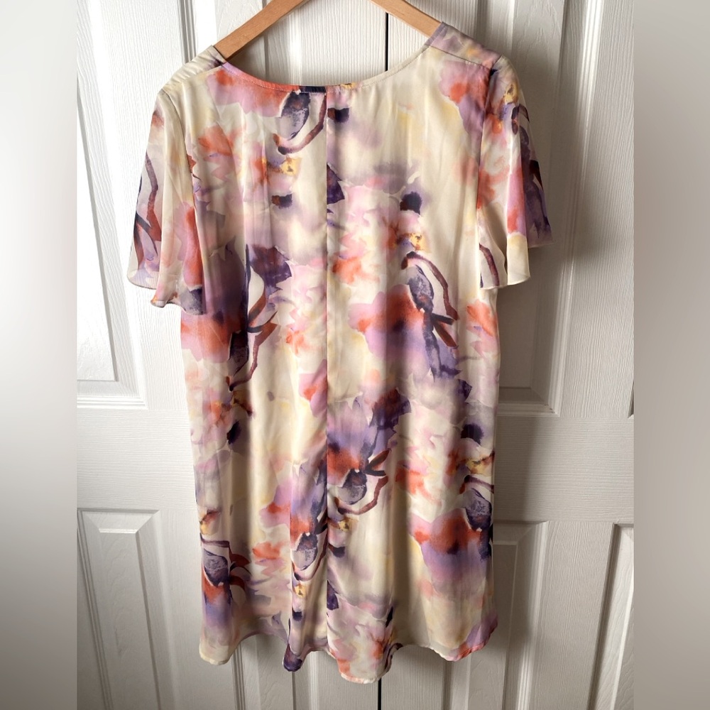 show me your Mumu Kylie Mini Dress in Abers Babers Floral Print Chiffon XL - Picture 3 of 10